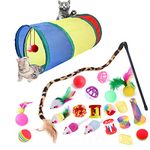SUOXU Cat Toys 22 Pcs Interactive Christmas Cat Toys Kitten Toys -Cat Tunnel Toys Set for Indoor Cats (style 2)
