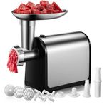 FOHERE Meat Grinder, Stainless Steel Sausage Stuffer Maker Meat Mincer Machine with 2 Blades & 3 Plates, 2000W Max Electric Food Grinder, Sausage Stuffer Tube & Kubbe Kit, Heavy Duty Meat Grinder
