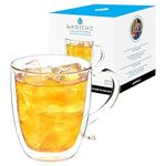 GROSCHE Cyprus 16 fl. oz Double-Wall Glass Mug Set | Espresso, Latte, Tea & More | Hot & Cold Beverages | Stylish & Aesthetic | Dishwasher Safe | Heatproof | Drinking Glassware