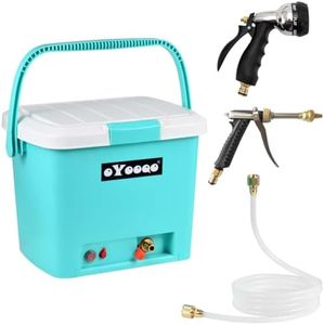 OYOOQO Portable Shower for Camping,Portable Camping Shower,Portable Camp Shower, Camping Showers with Pump,Pump Shower with Bucket,Portable Outdoor Shower,Shower for Camping (Blue)