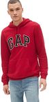 GAP mens Logo Fleece Hoodie Sweatshirt, Crimson Red, Large US