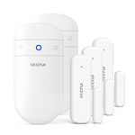 SECRUI Door Chime, Easy Installation Wireless Door Sensor Alarm with 500ft Range, 52 Chimes, 5 Adjustable Volumes, 3 Sensors and 2 Plug-in Receivers, White