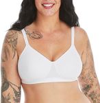 Hanes Women's X-Temp Wireless Bra with Cooling Mesh, Full-Coverage, Convertible T-Shirt Bra, White, Medium