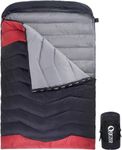 QEZER Double Sleeping Bag for Adults, Lightweight Down Sleeping Bags for 3~4 Season Camping, Hiking,Backpacking Outdoor Filled 600+FP Down