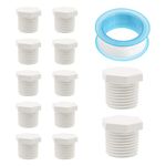 Bonsicoky 12 PCS Water Heater Drain Plug, 1/2 Inch NPT White Plastic Drain Plug, Compatible with RV Camper and Atwood Water Heaters