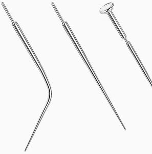 BodyAce G23 Titanium Threadless Piercing Taper, 14G 16G 18G 20G Piercing Taper Insertion Pin, Curved Body Piercing Stretching Kit Assistant Tool for Nose/Ear/Navel/Lip/Eyebrow, Titanium,