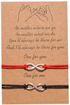 Generic 2 Piece Promise Bracelets Friendship Couple Distance Matching Bracelet Gift For Best Friend Teen Girl Forever Red Black