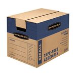 Bankers Box SmoothMove Prime Moving Boxes, Tape-Free, FastFold Easy Assembly, Handles, Reusable, Small, 16 x 12 x 12 Inches, 10 Pack (0062717)