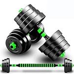 BCBIG Dumbbells Set,Adjustable,Weights,Pair 20lbs/30lbs/40lbs/66lbs/88lbs,Barbell,Home Gym, Workout, Fitness,Training,Free Dumbbell with Connecting Rod for Men-Green