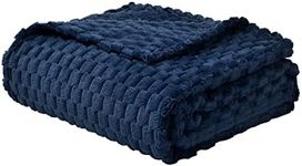 FY FIBER HOUSE Fleece Throw Blanket for Couch 300GMS Super Soft Plush Fuzzy Blankets and Throws for Sofa Bed Office, 40x50 Inches, Navy