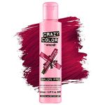 Crazy Color Hair Dye - Vegan and Cruelty-Free Semi Permanent Hair Color - Temporary Dye for Pre-lightened or Blonde Hair - No Peroxide or Developer Required - [RUBY ROUGE] - 150ML 5.07 oz