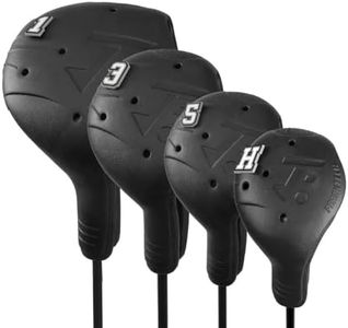 FRANKTECH Golf Club Covers, 4pcs or 1pc EVA Plastic Golf Head Covers for Driver Fairway Woods Hybrid, Driver Headcover with Pins, Fit All Right-Handed Golf Clubs, Easy On Off, Washable, Funny