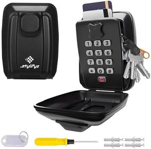 STYLIFYZ Key Safe Wall Mounted - 12-Digit Combination Key Lock Box Outdoor - Waterproof Keysafe Wall Mounted Outside - Door Key Safe Box Outdoor - Heavy Duty Key Safe Outdoor For Home, Office & Garage