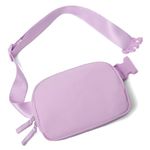 Belt Bag for Women Two-Way Zipper Fanny Pack Crossbody Bags for Women Fashion Waist Packs Cross Body Fanny Pack with Adjustable Strap Gifts for Teen Girls, Lavender, 7.8 x 2.4 x 5 inches, Mini Belt