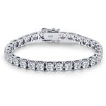 SugarTang Moissanite Tennis Bracelet Simulated Diamond Bracelets for Women 18K White Gold Plated 925 Sterling Silve, White Gold, moissanite