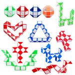 SONEER 12 Pack 24 Blocks Magic Snake Cube,Mini snake Speed Cube, Twist Puzzle Toys for Kids Intelligence Development,Party Bag Fillers, Party Favours(Random Color)