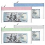 Clear Money Bag 4 Pcs Money Bags With Zipper 8.2×4.1inch Clear Cash Envelopes Coin Purse 4 Colors Money Pouches For Cash Multi-Purpose Check Wallet Reusable Coin Pouch For Cash Bank Deposit