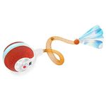 Jkanti Interactive Cat Toys, Agile Moving Cat Ball with Elastic Mesh Tail, Orange, 2.3-Inch, Motion Activated, Ultra-Fast Kitten Toys for Indoor Cats