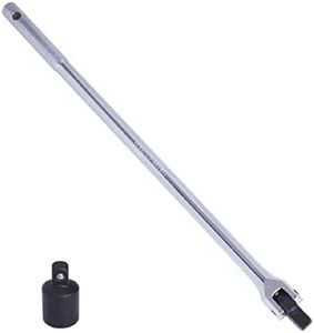 JANNO 18Inch 1/2 Breaker Bar With 1/2 to 3/8 Adapter, 180 Degree Rotatable Breaker Bar, Breaker Bar Set for Breaking Rusted, Stubborn, Stuck Nuts and Bolts