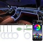 5 In 1 Car Led Strip Lights With App Control, Interior Car Lights, Ambient Led Lighting Kit With RGB Colors, 4 Light Flashing Modes, USB Neon Accessories For Doors, Center Console & Dashboard, 5 Volts