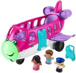 Fisher-Price Little People Barbie Little Dream Plane Plane with Light, Sounds and Foldable Ladders, Barbie and Ken Figures and Luggage, Multilingual Version, Children's Toy for Children, 18+ Months