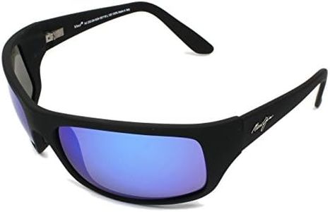 Maui Jim Unisex Sunglasses, Blue Peahi Black Matte, 65, Blue Peahi Black Matte, 65