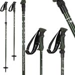 Zipline Blurr EXT MRDW Collection - Adjustable Graphite Composite Ski Poles for Backcountry & All-Mountain, Designed by Gold Medalist David Wise (Army Green, 100 cm - 130 cm - Regular Handle)