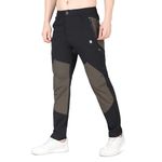 Skooper Nylon Elastane Regular Fit Trekking Hiking Tactical Casual Trouser Cargo Pant for Outdoors, Travelling, Mountain Climbing, Camping, Casual Wear for Men (in, Alpha, M, Regular, Black/Olive)