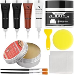 GRPOCHE Leather Repair Kit, Leather Repair Cream and Repair Filler, Tools, Conditioner for Furniture and Car Interior, Leather Couch Scratch Repair, Leather Dye Paint for Cracked and Damaged Leather