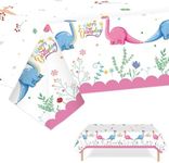 LMJUNZZ 1 Pack Pink Dinosaur Party Tablecloth: 51" x 86" Disposable Plastic Table Covers for Kids Birthday and Baby Shower Party