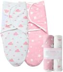 Imperial Rooms Pink Swaddle Blanket 0-3 Months 100% Soft Organic Cotton Swaddles for Newborn – Pack of 2 Baby Swaddle Blanket for Boy and Girl Baby Wrap