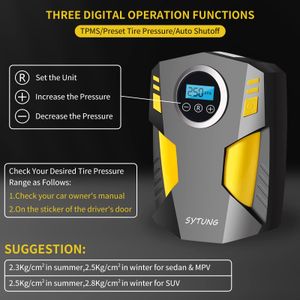 SYTUNG Digital Tyre Inflator – Portable Air Compressor Pump
