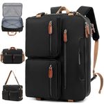 Evmyo 3 in 1 Extra Large Laptop Backpack, Messenger Shoulder Bag 17.3 inch Expandable Suitcase Backpacks, Expandable-black, X-Large, Business Work Travel