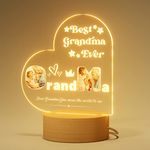 Bemaystar Personalised Mothers Day Gifts for Grandma - Acrylic LED Night Light with Picture, Nanny Granny Grandma Gifts from Grandchild, Birthday Gifts for Grandma Nana Nan Nanna, Photo Frame Gifts