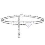 PROSTEEL Letter Anklet with Initials F Stainless Steel Adjustable Cute Summer Anklets Bracelet