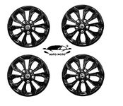 AutoMoto Sporty Type Black Colour 15-Inch Press Fitt Type with Metal Rings Wheel Cover for Tata Punch (Pure Variant) All Models (Set of 4 Pieces)