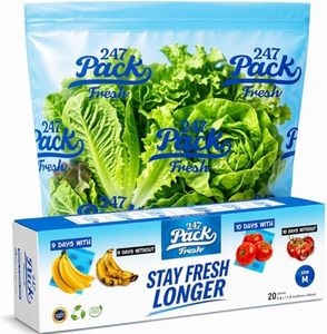 Freshpack 247 Zipper Bag, Size M 25×30 cm (4 L) – Reusable Food Storage Bags, & Bags, Helps Keep Food Fresh up to 3× Longer – Biodegradable, BPA-Free, UV-Shielded, Washable, SGS Tested