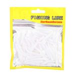 Soft Plastic Lures,50pcs Soft Fishing Lures Baits Set,5cm Plastic Fishing Bait T Tail Grub Worm Baits Fish Tackle Accessory 9 Colors(Pearl White)