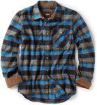 CQR Men's All Cotton Flannel Shirt, Long Sleeve Casual Button Up Plaid Shirt, Brushed Soft Outdoor Shirts HOF110-RVE_Small