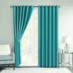 ZIMEL HOMES-Thermal insulated curtains-Soft Thick Decorative panel Blackout Curtains -6 colors and 7 Eyelet Ring Top Pair