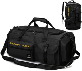Mfinesun 3 in 1 Gym Bag for Men and Women, 65L Large Capacity Travel Duffle Bags Convertible Backpack Weekender Overnight Bag with Shoes Compartment and Dry and Wet Separation (Black)