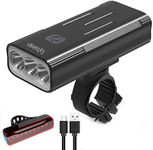 Bike Light USB Rechargeable, 4000 Lumen Bicycle Lights Front and Back, Bright Led Bike Headlight and Taillight with Power Bank Function, Road Cycling Safety Flashlight