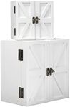 EXCELLO GLOBAL PRODUCTS Barndoor Keepsake Box (Nested 5x5x4 in 8x8x5) - White