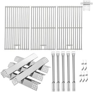 BBQration Replacement Kit for Kitchen Aid 720-0893 720-0893A 720-0893D 720-0893G, 7MM Stainless Steel Cooking Grates, Burners and Heat Plates for Kitchenaid Grill Replacement Parts 5-Burner Gas Grill