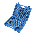 TOPWAY SDS Plus Drill Bit Set with Chisels 17PCs, SDS-Plus Rotary Hammer Drill Bits for Concrete Brick Masonry Marble Granite, Storage Case Included 121694