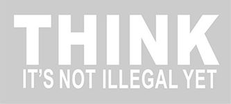 Think It's Not Illegal Yet Sticker Decal Notebook Car Laptop 8" x 2" (White)