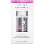 essie speed setter vegan top coat, ultra-fast drying, high shine in under a minute, top coat nail polish, 13.5 ml