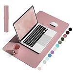 YSAGi Non-Slip Desk Pad, Waterproof PVC Leather Desk Table Protector, Ultra Thin Large Mouse Pad, Easy Clean Laptop Desk Writing Mat for Office Work/Home/Decor (60 x 35 cm, Dark Pink)