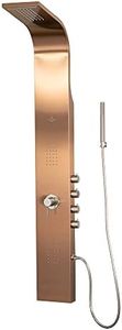 PULSE ShowerSpas 1033 Santa Cruz ShowerSpa Panel with 7" Rain/Waterfall Showerhead, 2 Oversize Body Sprays, Hand Shower, Brushed Bronze Stainless Steel with Brushed-Nickel Fixtures