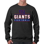 Team Fan Apparel NFL Adult True Fan Crewneck Sweatshirt - Cotton Poly Fleece - Men & Women - Stay Warm & Represent Your Team (New York Giants - Black, Adult X-Large)